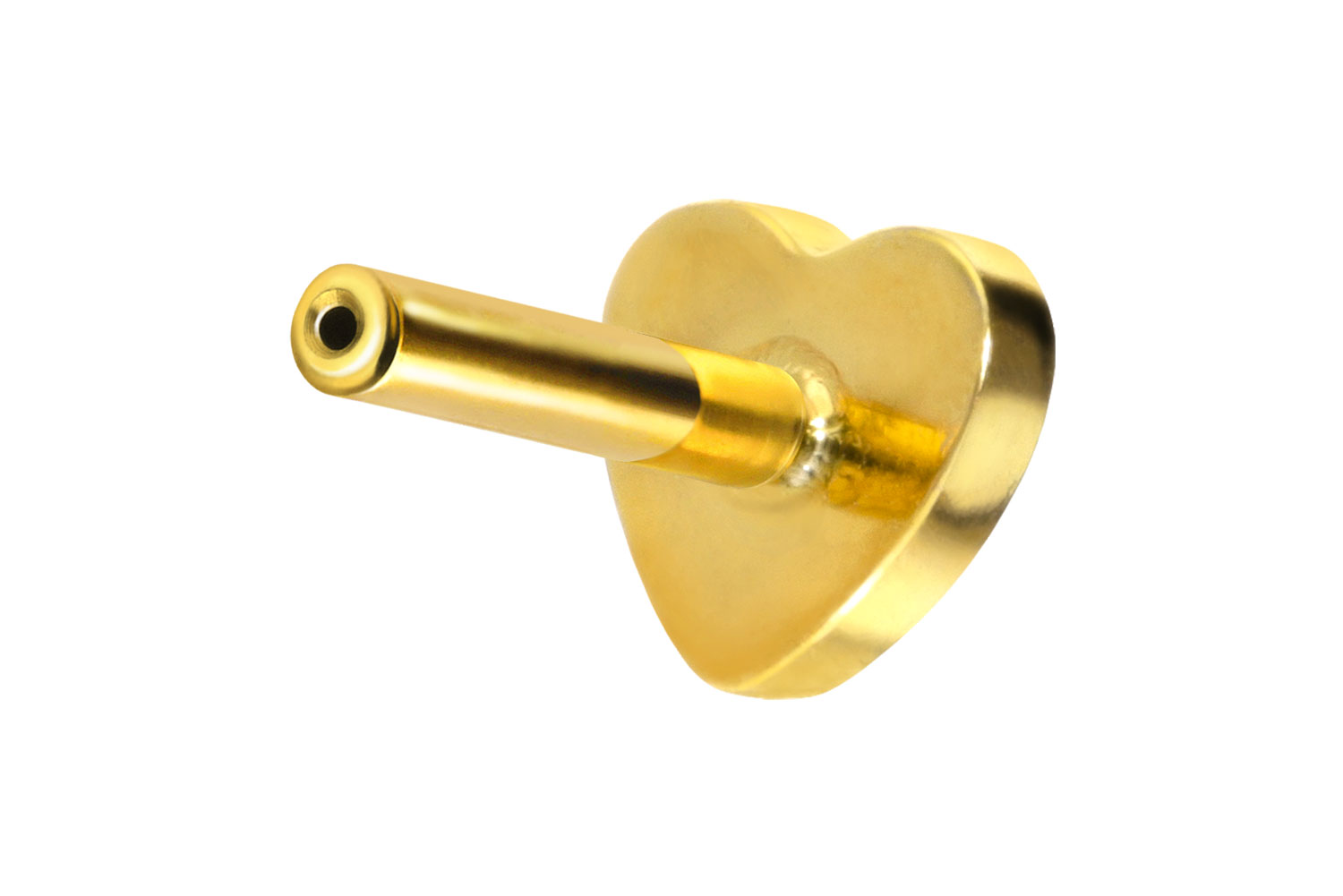 Titan Labret Piercing mit Push Fit ohne Kugel HERZ